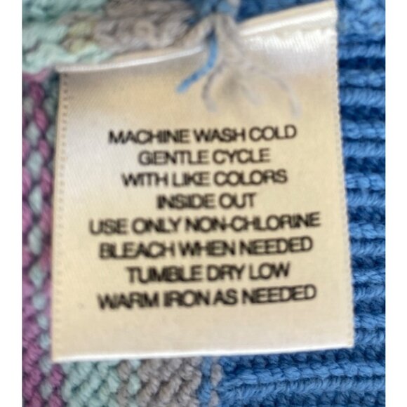 Vintage Pastel Rainbow V Neck Striped Cotton Blend Sweater Size 1X Hong Kong - Picture 6 of 9